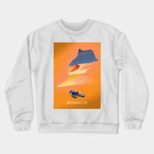 Morocco Map travel poster Crewneck Sweatshirt